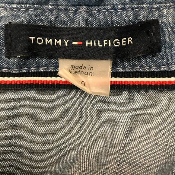 Tommy Hilfiger Womens Chambray Tiered Popover Shirtdress Midi Casual Flowy SZ 10 - Picture 8 of 10